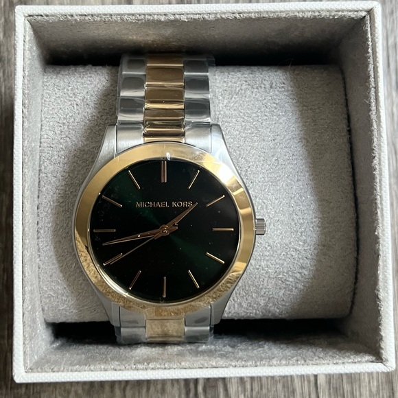 Michael Kors Oversized Slim Runway Two-Tone Stainless Steel Watch - Picture 6 of 6